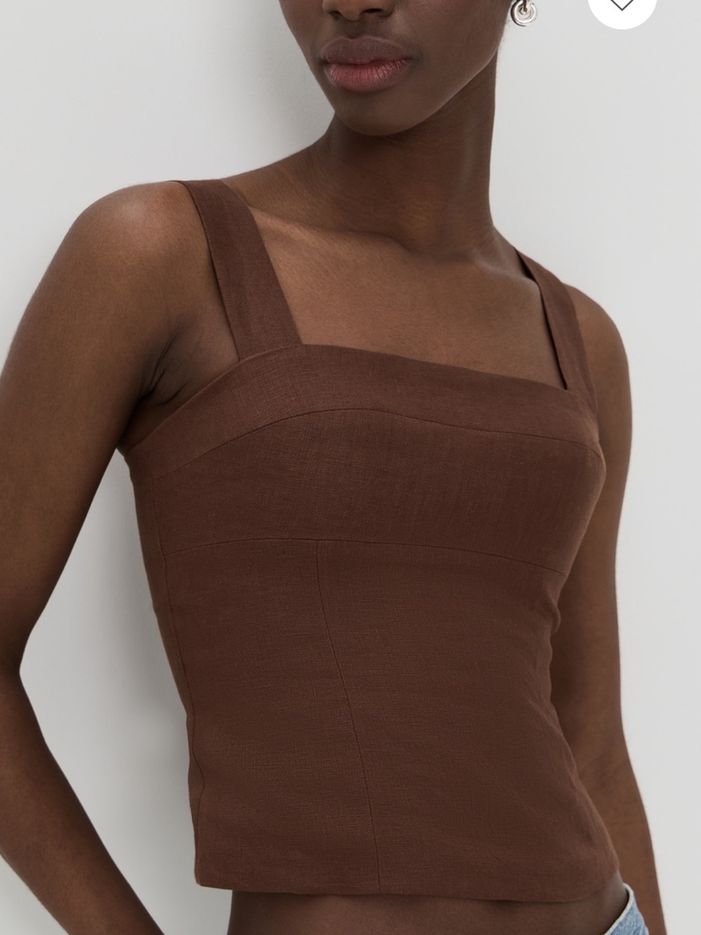 Reformation Darci Brown Linen Tank Top Sz 8